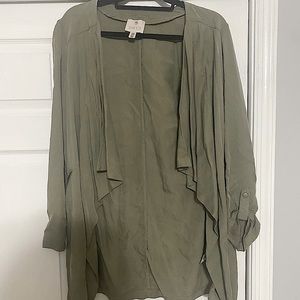 Green Blazer Style Cardigan